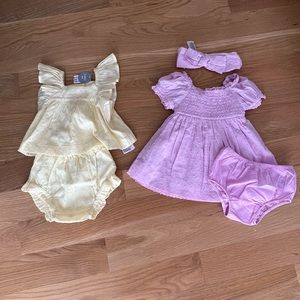 Baby Gap - 2 summer outfits. Size 3-6months. Pink and yellow.